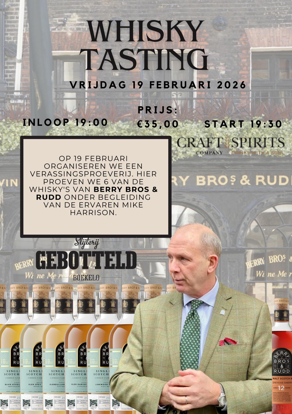 Whisky Tasting 19 februari Berry Bros & Rudd