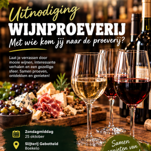 Wijnproeverij 25 oktober 2026