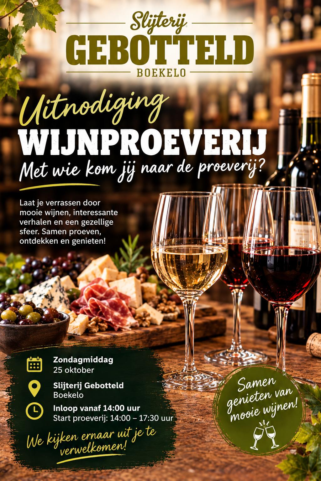 Wijnproeverij 25 oktober 2026